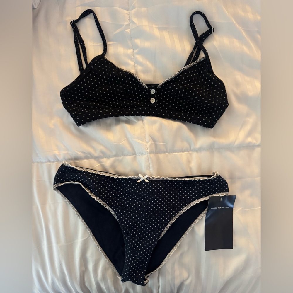 Brandy Navy Polka Dot Set